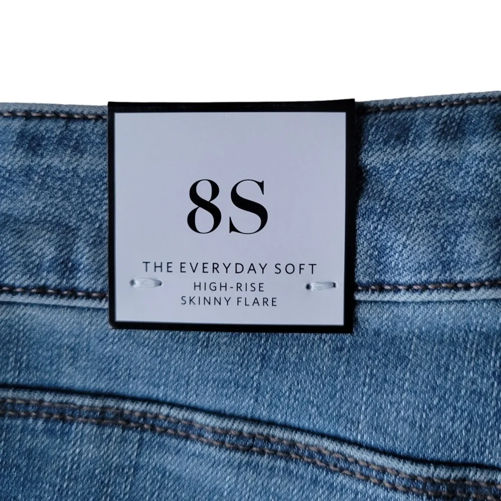 WHBM High-Rise Everyday Soft Denim Skinny Flare Jeans Color Hawthorn Vintage - Picture 10 of 12